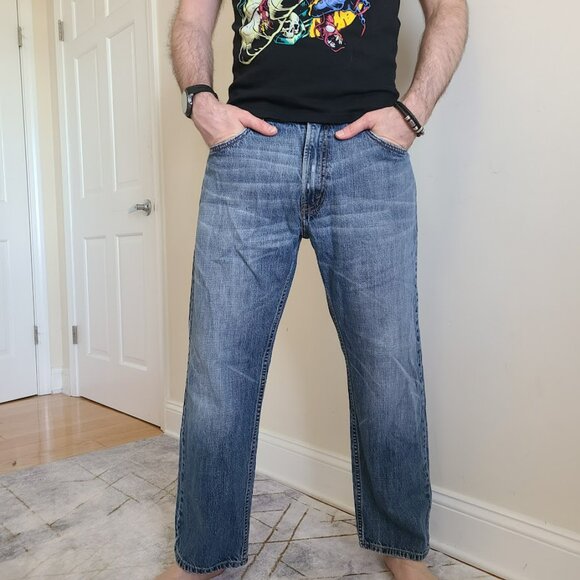Levi's 559 relaxed straight jeans men's 34x27 faded denim blue  Y2K - Picture 1 of 12